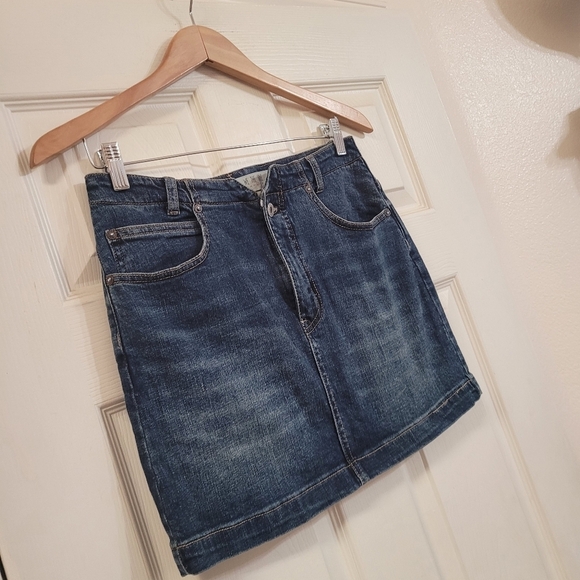 Free People We The Free Blue Denim Mini Skirt Size 28 - Picture 3 of 5